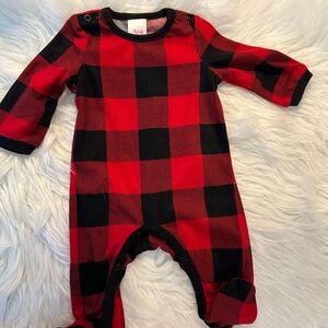 Red and Black Plaid Kids One Piece